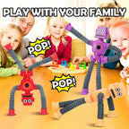 4Pcs Pop Tubes Fidget Toys Changing Telescopic Suction Cup Robot Stress Relief Sensory Toys Party Favors for Girl Boys Gifts