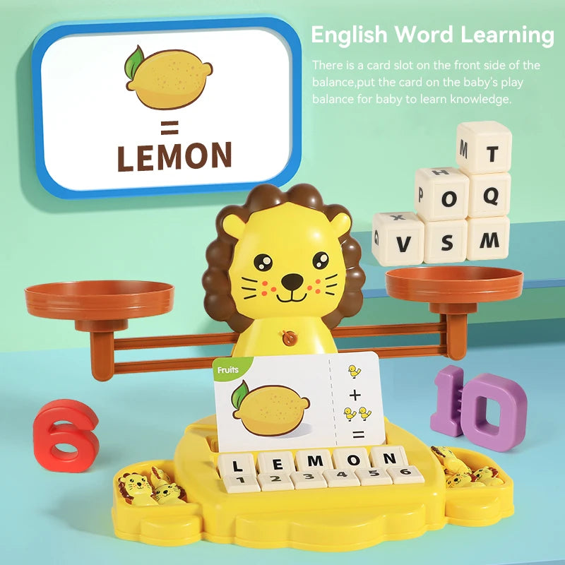 Chick /Owl Balance Cool Math Toy for Kids Educational Learning Lion Balancing Scale Toys Learning Math Game Toy for Boys Girls