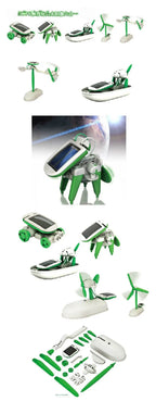 6-In-1 Solar-Power Robot Kit Assembling Ship Fan Windmill Car Toys Scientific Lab DIY Kids Educational Gadgets