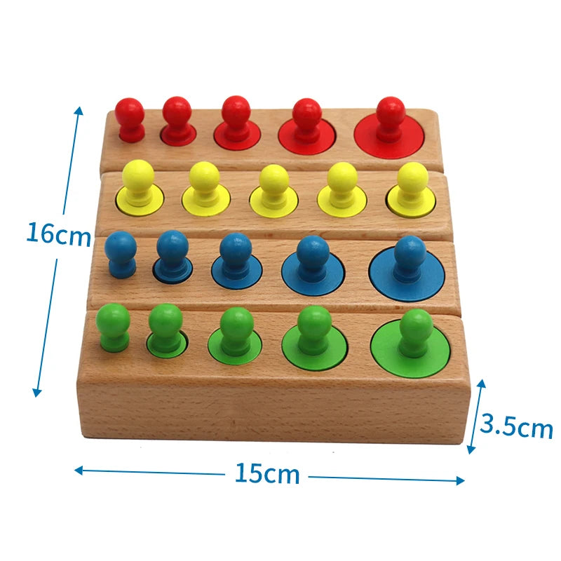 Montessori Cylinder Socket Puzzles Toy Baby Development Practice and Sensespreschool Educational Wooden Toys for Children