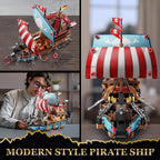 Pirate Ship Building Blocks Set Assemble Bricks Toys with LED Bricks Model Children'S Birthday Christmas Gift