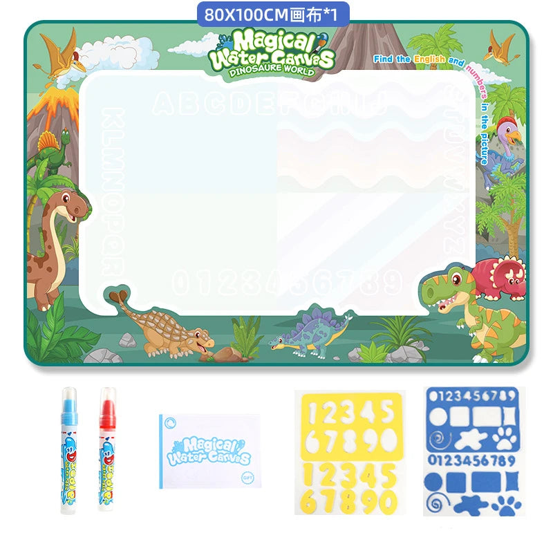 100X80Cm Water Doodle Mat Magic Drawing Doodling Mat Coloring Mat Drawing Board Educational Toys for 2-7 Years Old Boys and Girl
