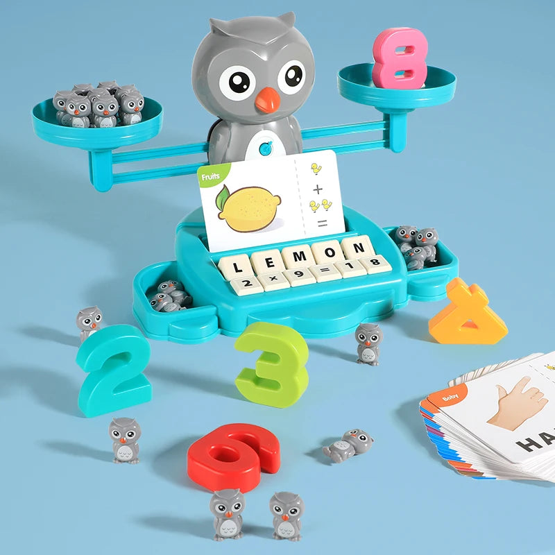 Chick /Owl Balance Cool Math Toy for Kids Educational Learning Lion Balancing Scale Toys Learning Math Game Toy for Boys Girls