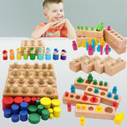 Montessori Cylinder Socket Puzzles Toy Baby Development Practice and Sensespreschool Educational Wooden Toys for Children