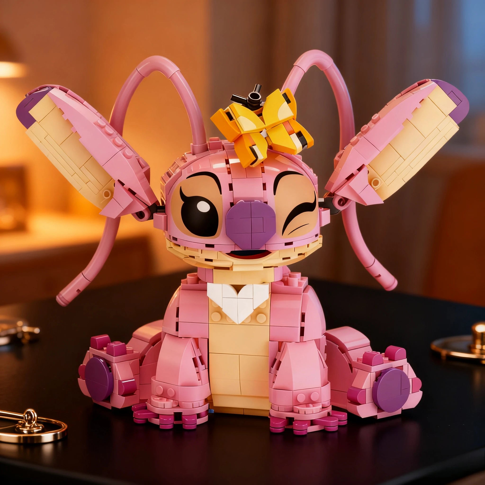 New Stitch Angel CP Building Blocks 2025 - Large Piece Cartoon Toys with Moving Ears Kids Assembly Gift for Boys Girls Birthday