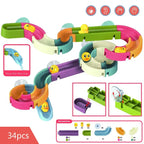 Children'S Baby Duck Slide Bath Toys DIY Marble Assembly Track Stackable Bathtub Bath Track Water Game Toy Set Kids Gifts