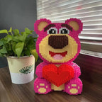 30CM Extra Large Strawberry Bear Block Assembly Toy Small Particle Lotso Girl Student Festival Gift Boy Puzzle Block