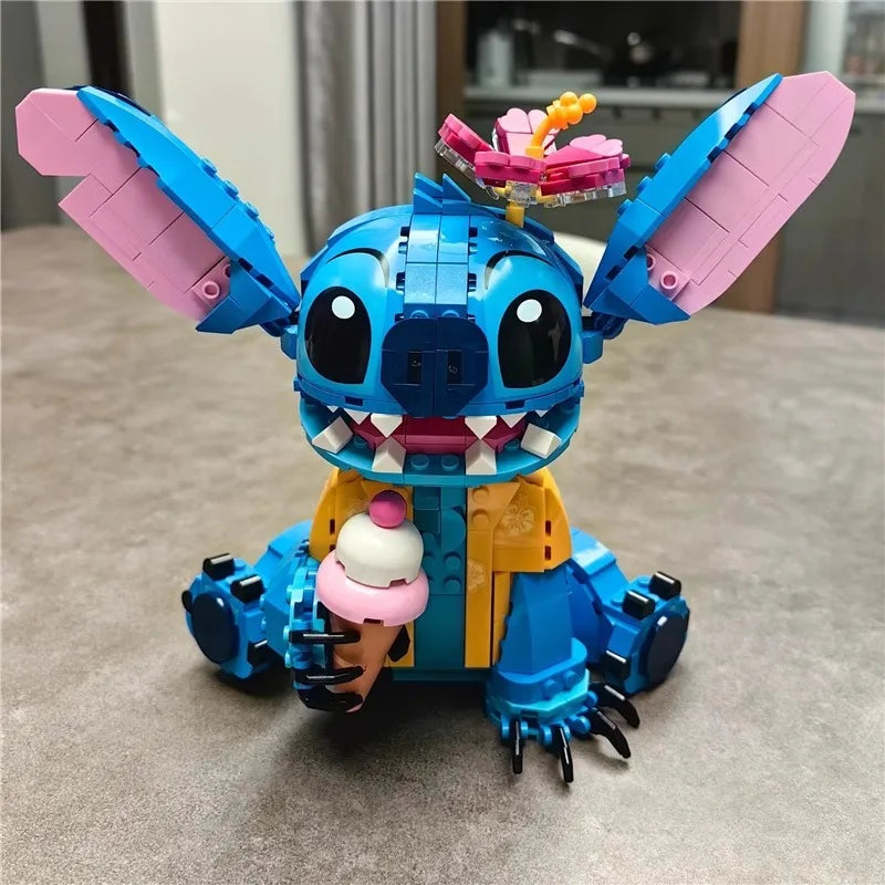 New Stitch Angel CP Building Blocks 2025 - Large Piece Cartoon Toys with Moving Ears Kids Assembly Gift for Boys Girls Birthday