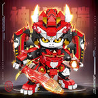 2025 Kung Fu Style 12-In-1 Mechanical Panda & Zodiac Building Blocks Set, Articulated Animal Model Toys for Boys Birthday Gifts