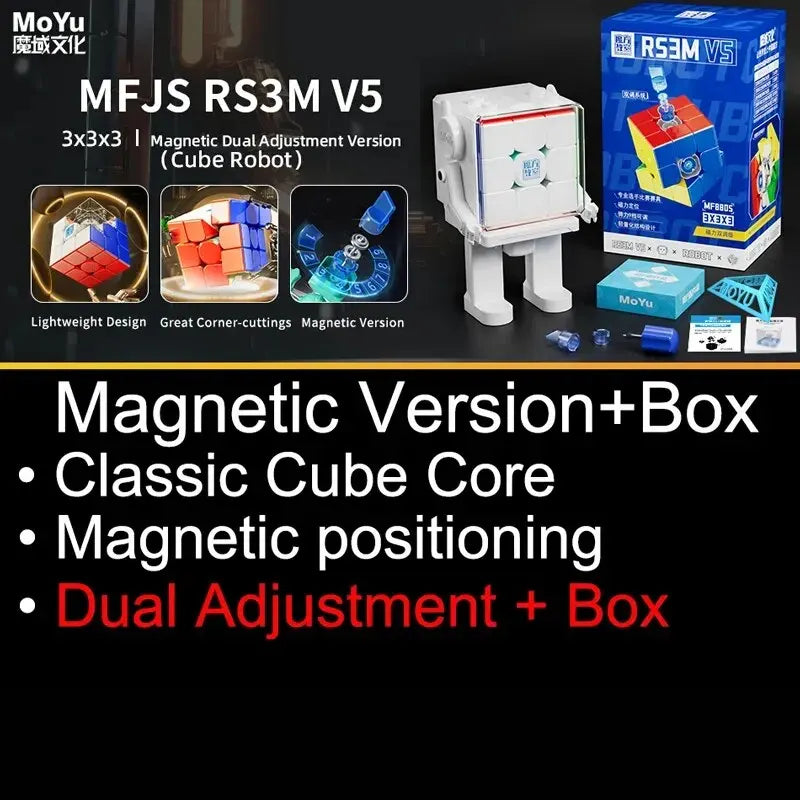 Moyu RS3M V5 3X3 Magnetic Magic Speed Cube Professional Fidget Toys RS3 M 2023 V5 Cubo Magico Puzzle