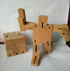 Mini Diy Kid Magic Wood Cube Bot Robot Transform Block Set Jigsaw Educational Puzzle Toy Gift for Baby Brain Teaser Training