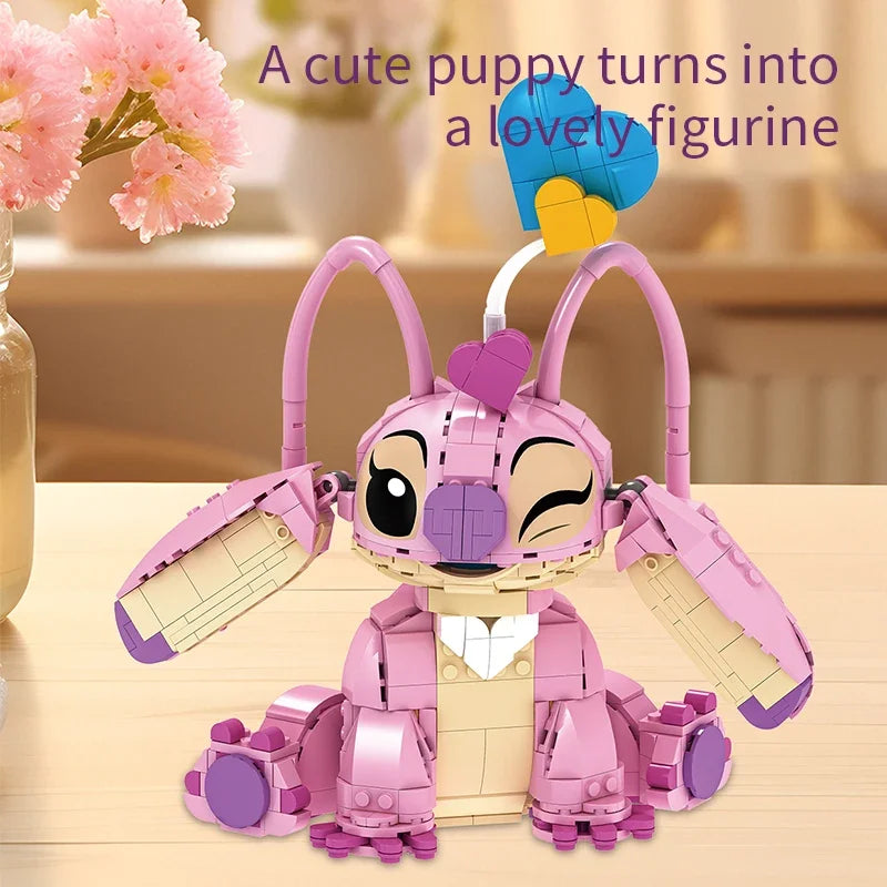 New Stitch Angel CP Building Blocks 2025 - Large Piece Cartoon Toys with Moving Ears Kids Assembly Gift for Boys Girls Birthday