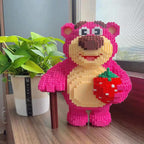 30CM Extra Large Strawberry Bear Block Assembly Toy Small Particle Lotso Girl Student Festival Gift Boy Puzzle Block