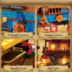 Pirate Ship Building Blocks Set Assemble Bricks Toys with LED Bricks Model Children'S Birthday Christmas Gift