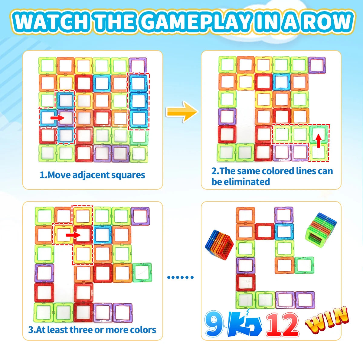 DIY Magnetic Block, Large STEM Construction Toy Set, Educational Magnet Toys for Learning, Random Colors for Birthday Gifts