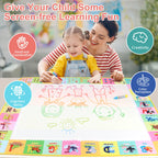 100X80Cm Magic Water Drawing Mat Coloring Doodle with Reusable Magic Pens Montessori Painting Board Educational Toys Kids Gifts