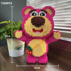 30CM Extra Large Strawberry Bear Block Assembly Toy Small Particle Lotso Girl Student Festival Gift Boy Puzzle Block