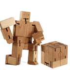 Mini Diy Kid Magic Wood Cube Bot Robot Transform Block Set Jigsaw Educational Puzzle Toy Gift for Baby Brain Teaser Training
