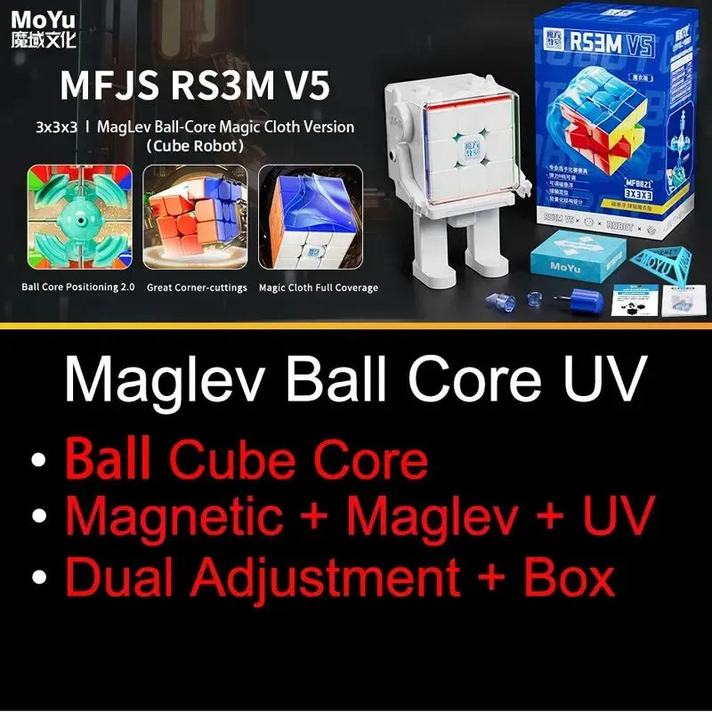 Moyu RS3M V5 3X3 Magnetic Magic Speed Cube Professional Fidget Toys RS3 M 2023 V5 Cubo Magico Puzzle