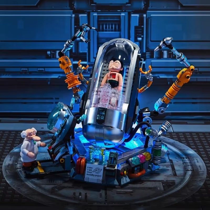 Astro Boy 70Th Anniversary Assembled Building Blocks Trendy Desktop Model Ornaments Collectible Toys Holiday Gift