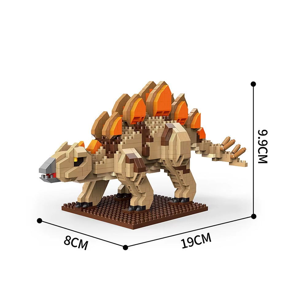 Stegosaurus T-Rex Micro Mini Building Block Toys-Create Dinosaur Word,Festival Gift for Kids,Puzzle DIY Assembly Toy