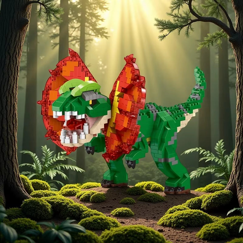 Stegosaurus T-Rex Micro Mini Building Block Toys-Create Dinosaur Word,Festival Gift for Kids,Puzzle DIY Assembly Toy