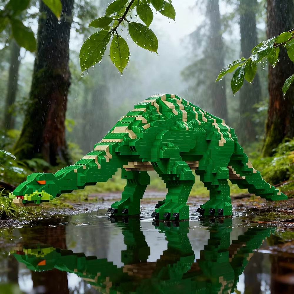 Stegosaurus T-Rex Micro Mini Building Block Toys-Create Dinosaur Word,Festival Gift for Kids,Puzzle DIY Assembly Toy