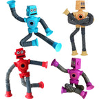 4Pcs Pop Tubes Fidget Toys Changing Telescopic Suction Cup Robot Stress Relief Sensory Toys Party Favors for Girl Boys Gifts