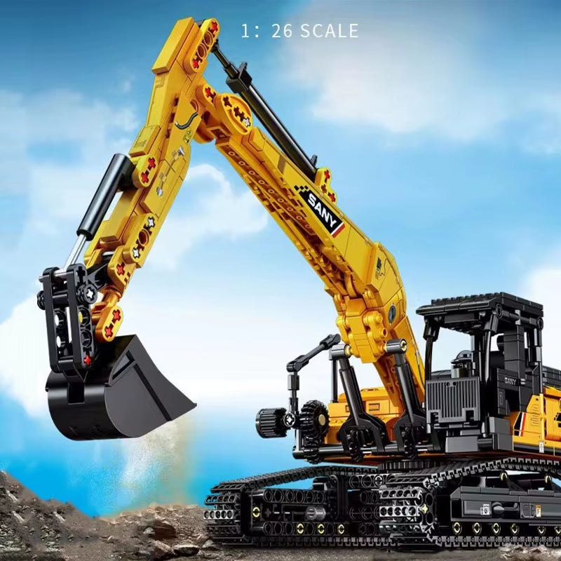 1022Pcs Excavator Models Building Blocks MOC City Construction Engineering Vehicle Bricks Educational Toys Boys Gift